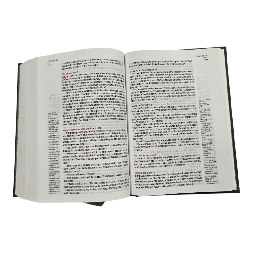 NKJV Compact Single-Column Reference Bible, Comfort Print (72,000+ Cross-References) | Study Bible, Reference Bible | Holy Bible