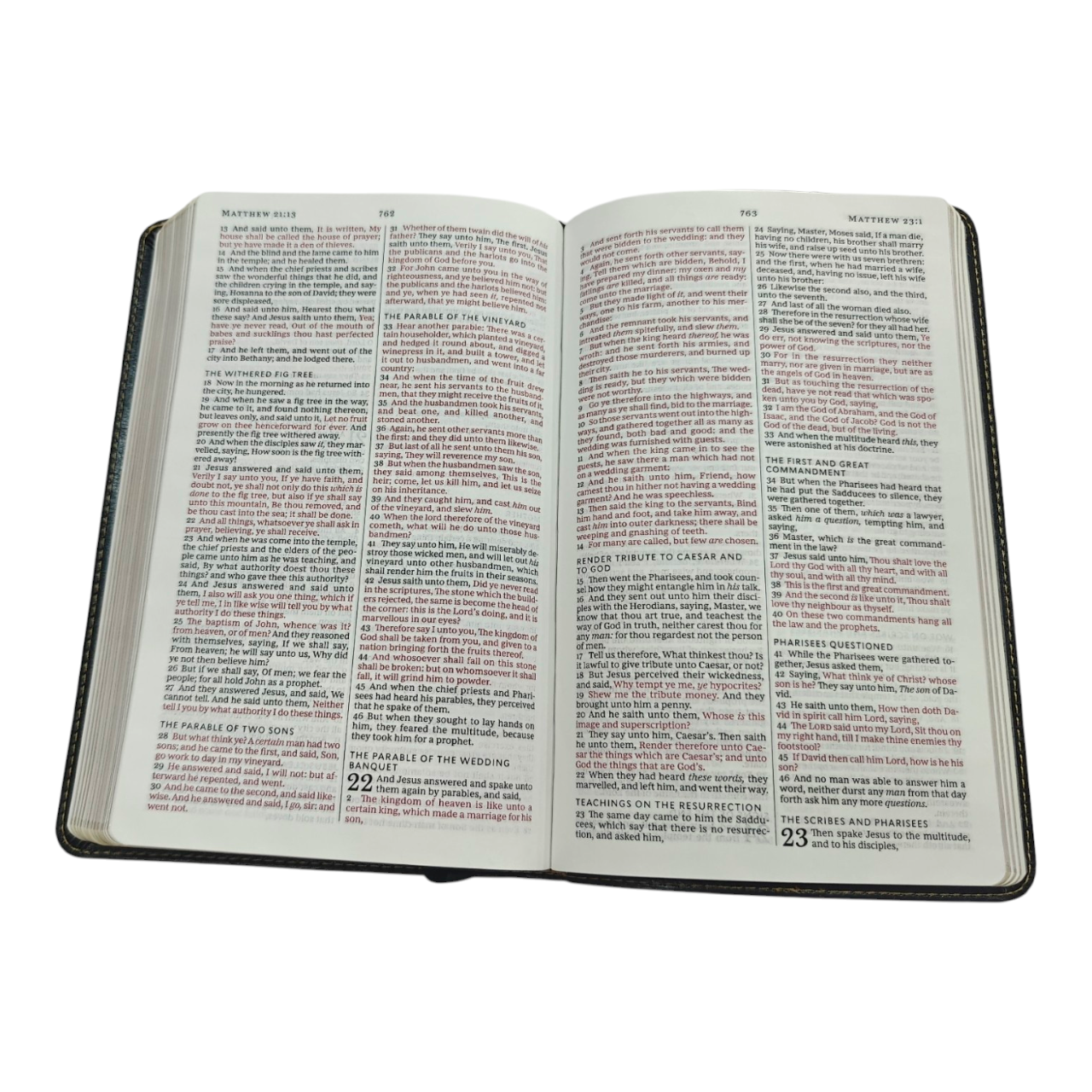 KJV Thinline Reference Bible Bonded Leather Black Red Letter Edition King James Version | Study Bible, Reference Bible | Holy Bible