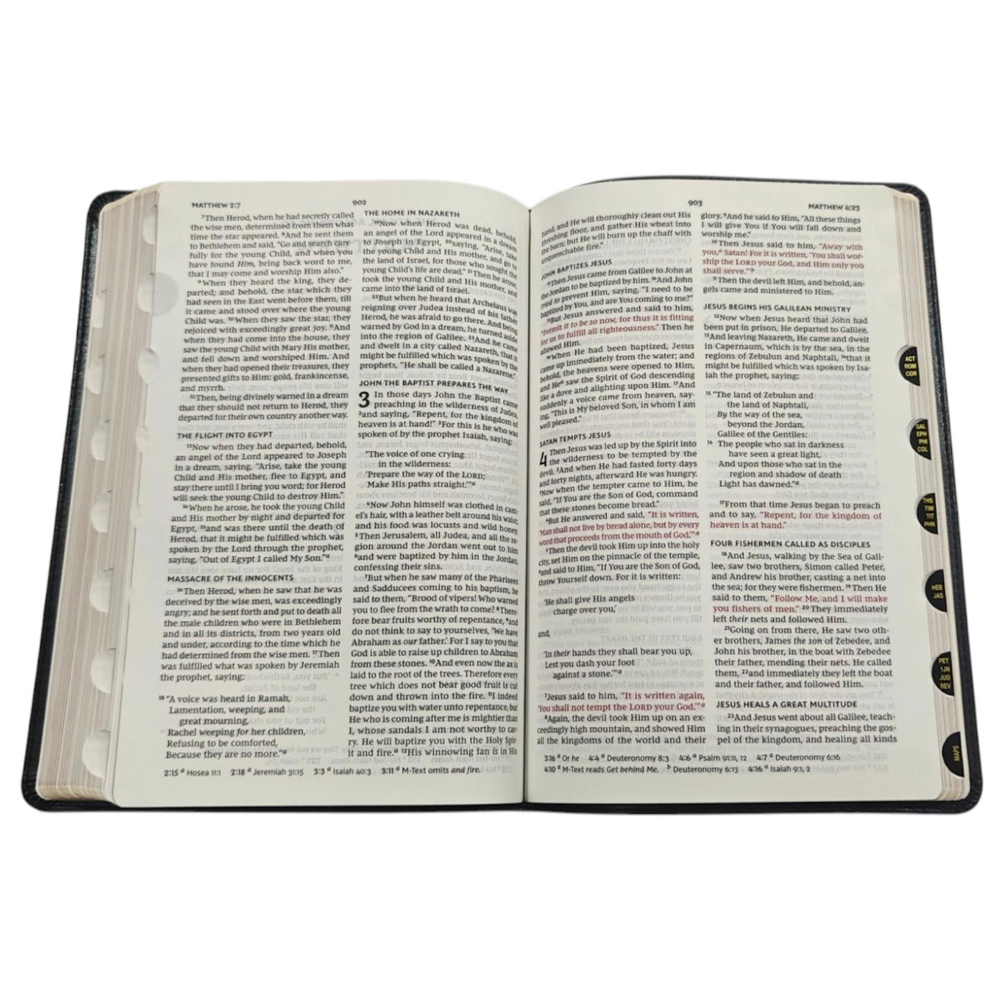 NKJV Thinline Reference Bible, Leather-Look, Black, Red Letter Edition, Comfort Print | Study Bible, Reference Bible | Holy Bible