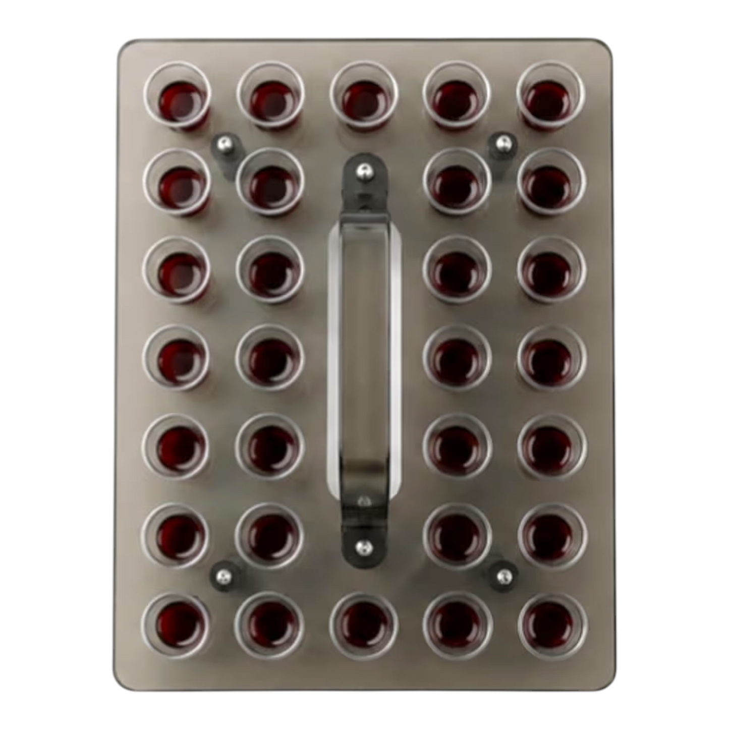 Elegant 30-Holes Black Communion Tray with 50 Transparent Communion Cups, Modern Smoke-Black Acrylic Holy Communion Set | Communion Tray, Communion