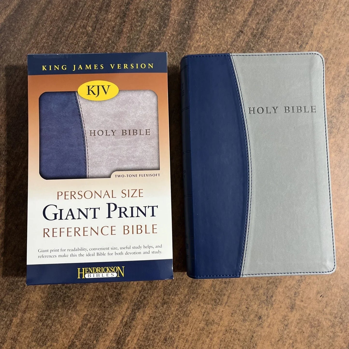 KJV Personal Size Giant Print Reference Bible Imitation Leather Teal Gray | Study Bible, Reference Bible | Holy Bible