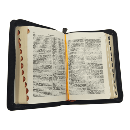 OV 27 ZTI Korean Tamil Bible: Black Thumb Index Zip-Compact Size | Bilingual Bible, Parallel Bible | Tamil Holy Bible