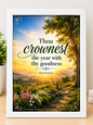 Bible Verse Frame – Psalm 65:11 A4 – Thou Crownest the Year – White