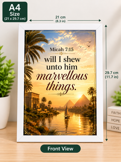Bible Verse Frame – Micah 7:15 A4 White