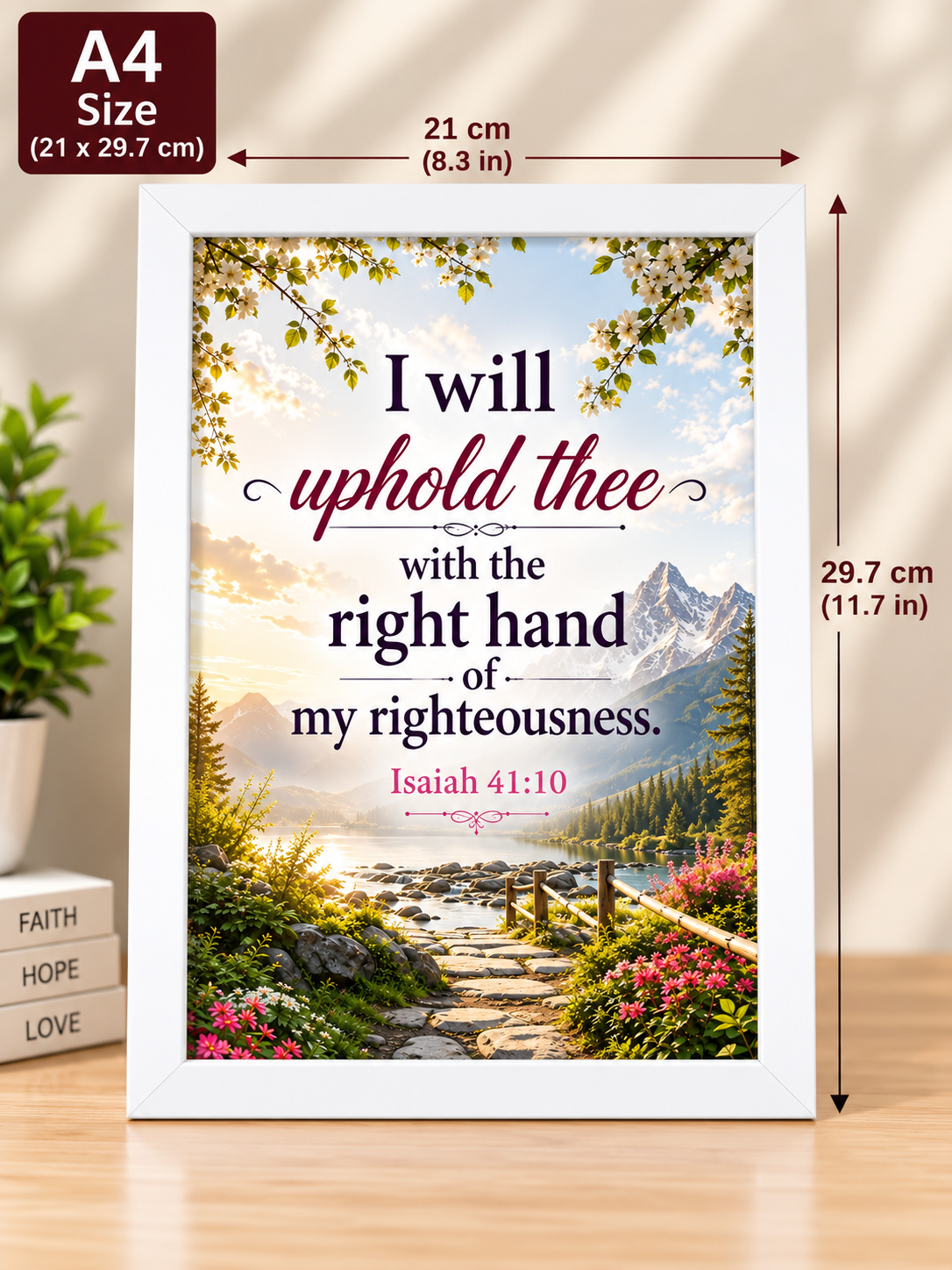 Bible Verse Frame – Isaiah 41:10 A4 White
