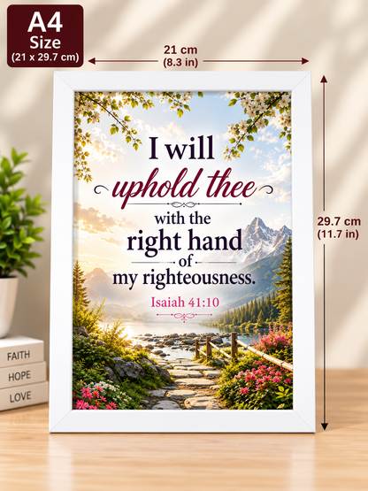 Bible Verse Frame – Isaiah 41:10 A4 White
