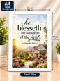Bible Verse Frame – Proverbs 3:33 A4 – He Blesseth the Habitation – White