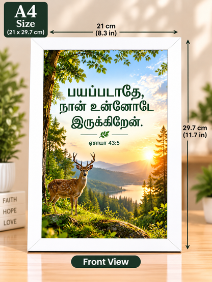 Bible Verse Frame – Isaiah 43:5 A4 – பயப்படாதே – Tamil
