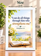 Bible Verse Frame – Philippians 4:13 – White – A4