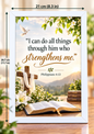 Bible Verse Frame – Philippians 4:13 – Christian Wall Art – A4