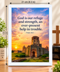 Bible Verse Frame – Psalm 46:1 White – A4