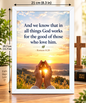 Bible Verse Frame – Romans 8:28 – God Works for Good – A4