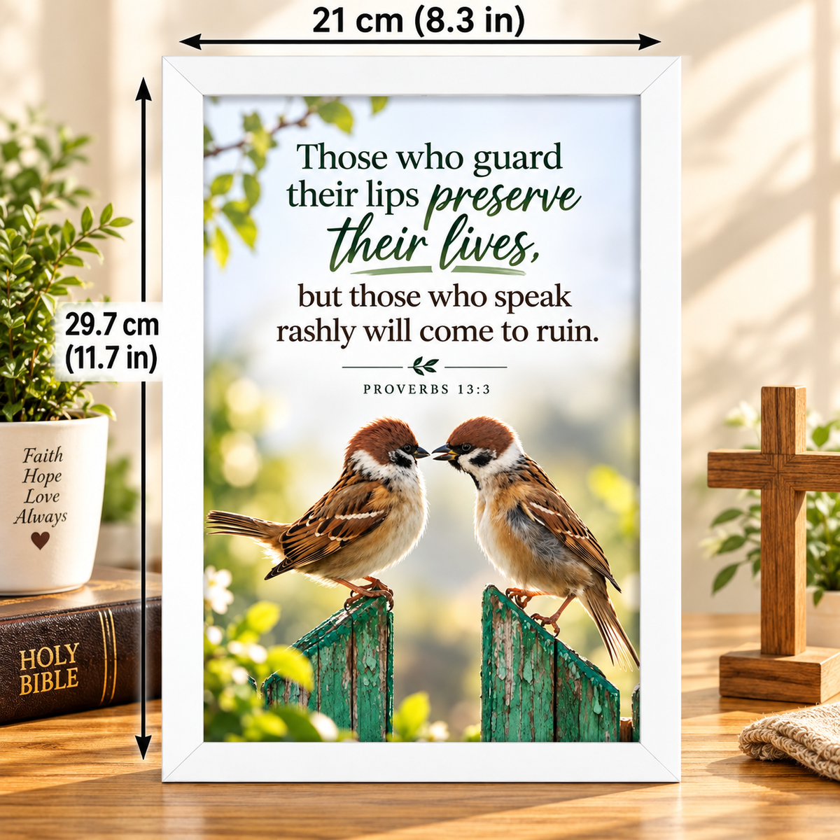 Bible Verse Frame – Proverbs 13:3 – A4