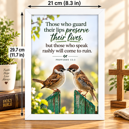 Bible Verse Frame – Proverbs 13:3 – A4