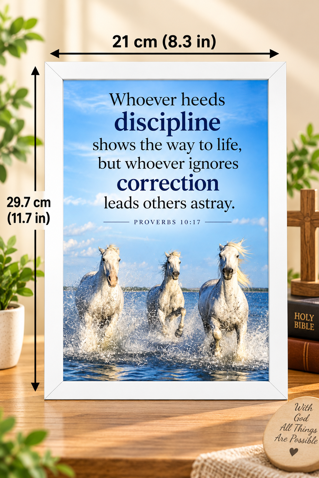 Bible Verse Frame – Proverbs 10:17 – Discipline & Correction – A4
