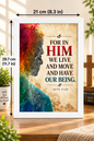 Bible Verse Frame – Acts 17:28 – In Him We Live – A4