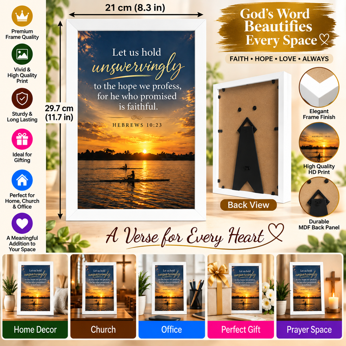 Bible Verse Frame – Hebrews 10:23 – Hold Unswervingly – A4