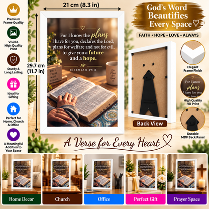 Bible Verse Frame – Jeremiah 29:11 – Future & Hope – A4