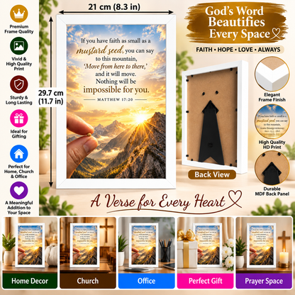 Bible Verse Frame – Matthew 17:20 – Mustard Seed Faith – A4