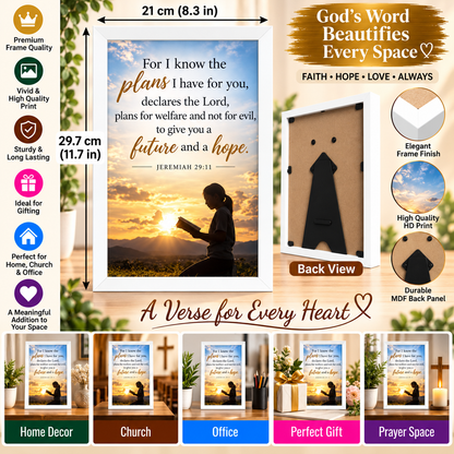 Bible Verse Frame – Jeremiah 29:11 – Future and Hope – A4