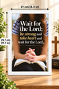 Bible Verse Frame – Psalm 27:14 White – White – A4