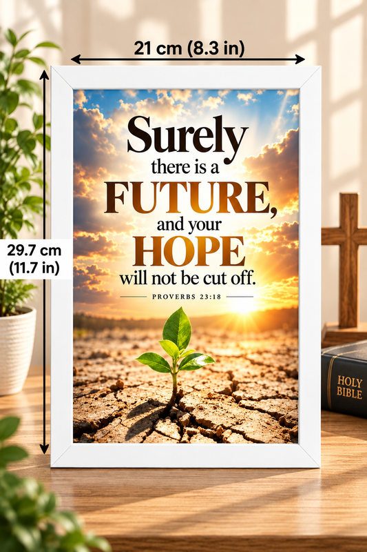 Bible Verse Frame – Proverbs 23:18 – Future & Hope – A4