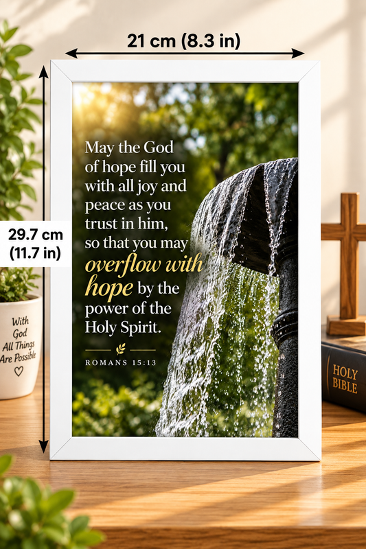 Bible Verse Frame – Romans 15:13 – Overflow With Hope – A4