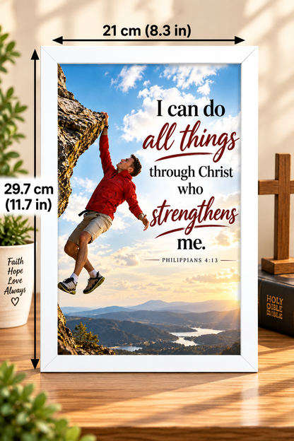 Bible Verse Frame – Philippians 4:13 – I Can Do All Things – A4