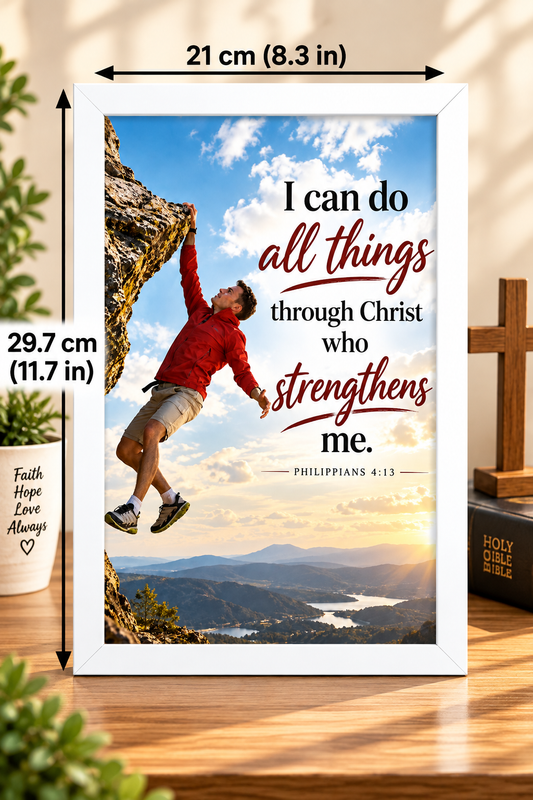 Bible Verse Frame – Philippians 4:13 – I Can Do All Things – A4