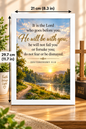 Bible Verse Frame – Deuteronomy 31:8 White – A4