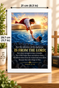 Bible Verse Frame – Psalm 37:39 White – A4