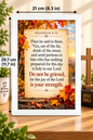 Bible Verse Frame – Nehemiah 8:10 – Joy of the Lord – A4