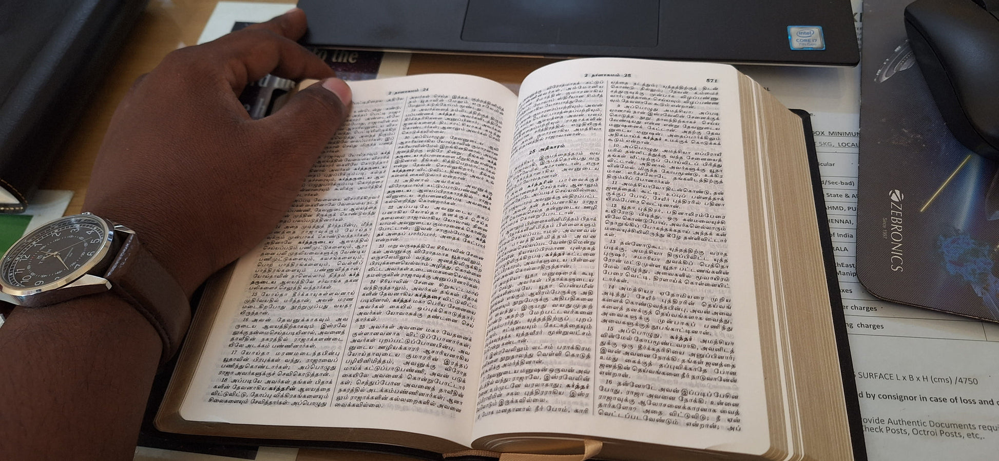 Tamil Holy Bible Personal Size O.V. Crown edition, vinyl. Golden Edge