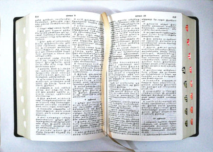 Tamil Bible Semi-Compact Edition, Black Cover, Open Type with Thumb Index (ISBN: 9788119095339)