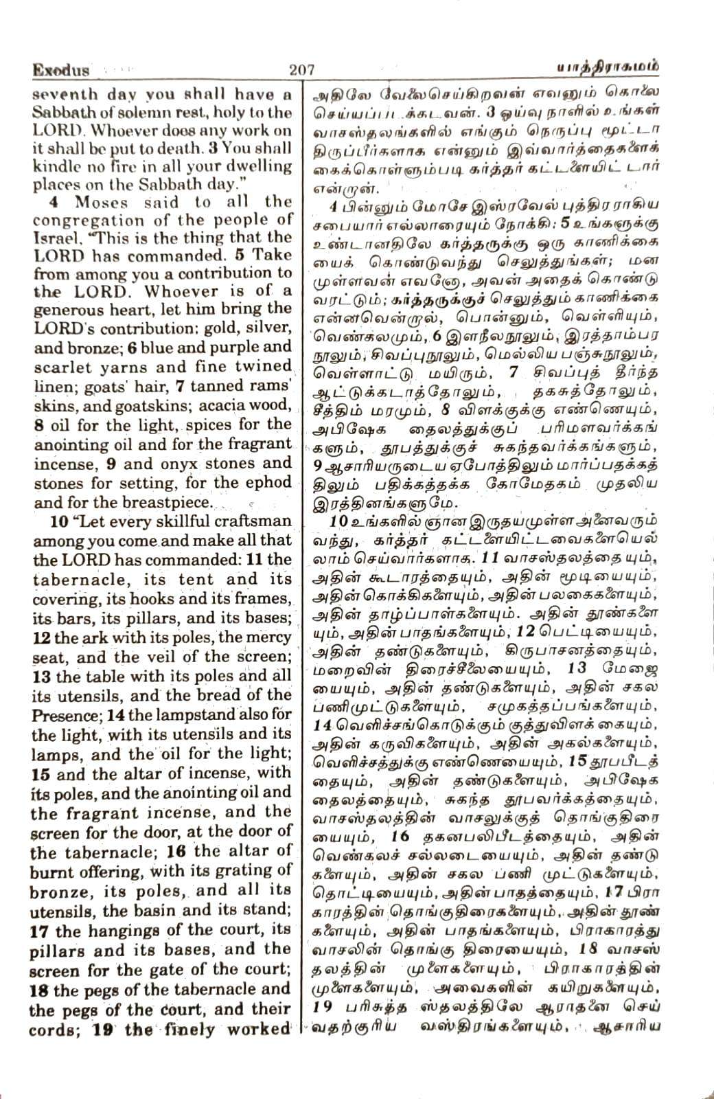 Tamil-English Parallel Bible, Large Print Edition, BSI Authorized Version, Premium Black Leather Bound, ISBN-9789393511805