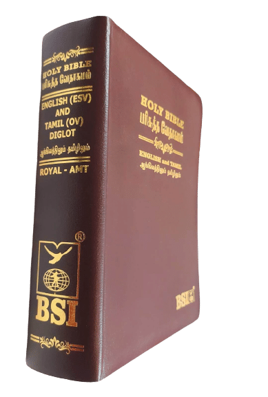 Tamil-English Parallel Bible (Large Print, Burgundy Leather Bound) - BSI Edition, ISBN 9789393511874