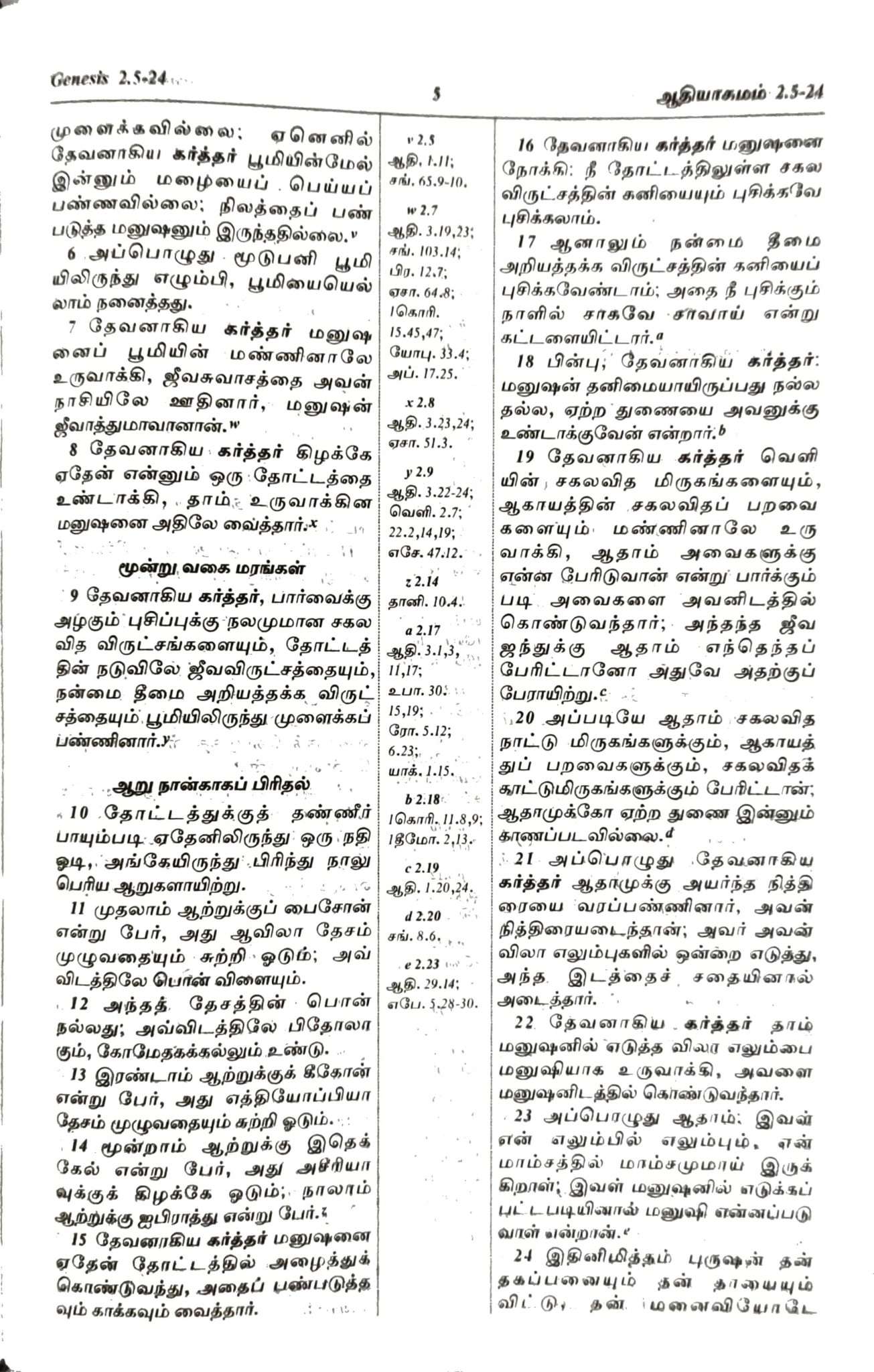 Tamil Bible Center Column Reference Edition - Demi Size, Black Hardcover (ISBN: 9788122137576)