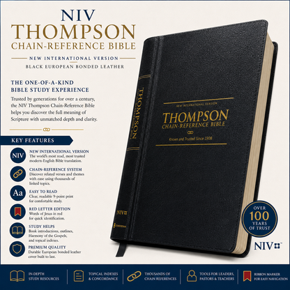 NIV Thompson Chain-Reference Bible - Black European Bonded Leather (New International Version) | Study Bible, Reference Bible | Holy Bible