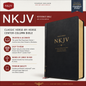 NKJV, Reference Bible, Classic Verse-By-Verse, Center-Column, Leathersoft, Black, Red Letter Edition, Comfort Print | Study Bible, Reference Bible