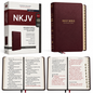 NKJV, Reference Bible, Center-Column Giant Print, Leather-Look, Burgundy, Red Letter Edition, Comfort Print | Study Bible, Reference Bible | Holy