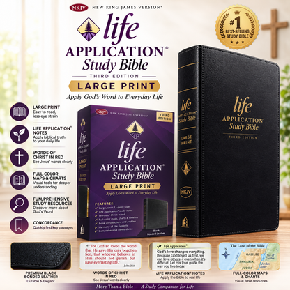 NKJV Life Application Study Bible, Third Edition, Large Print | Study Bible, Reference Bible | Holy Bible