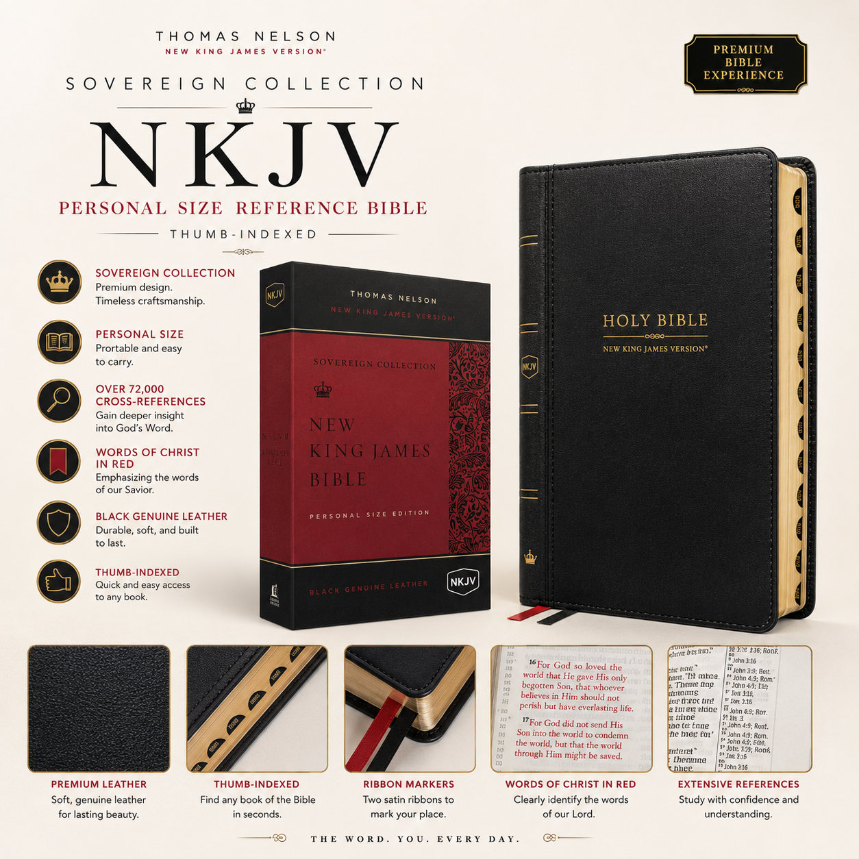 NKJV, Personal Size Reference Bible (Sovereign Collection, Thumb-Indexed, Brown) | Study Bible, Reference Bible | Holy Bible