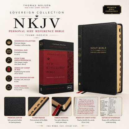 NKJV, Personal Size Reference Bible (Sovereign Collection, Thumb-Indexed, Brown) | Study Bible, Reference Bible | Holy Bible