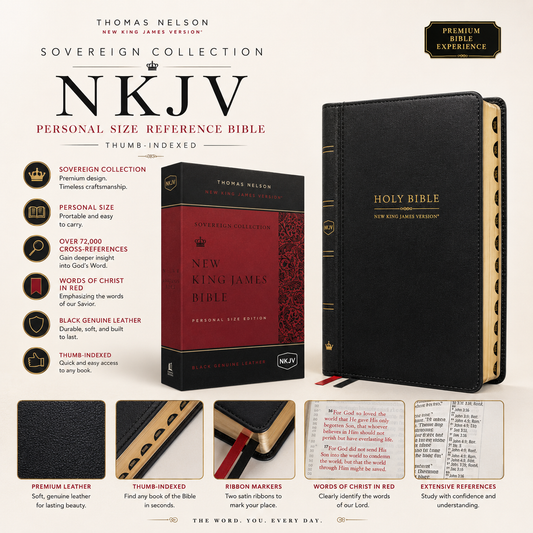 NKJV, Personal Size Reference Bible (Sovereign Collection, Thumb-Indexed, Brown) | Study Bible, Reference Bible | Holy Bible