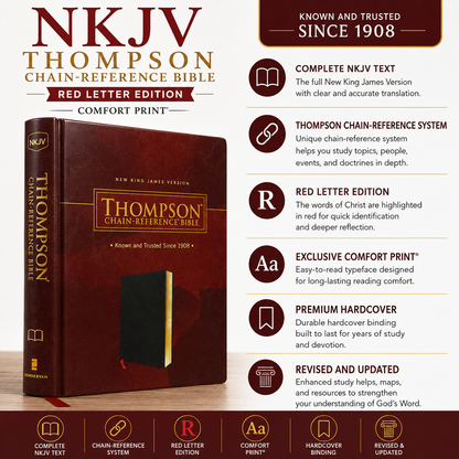 NKJV Thompson Chain-Reference Bible Premium Goatskin Leather Black Premier Collection Comfort Print | Study Bible, Reference Bible | Holy Bible