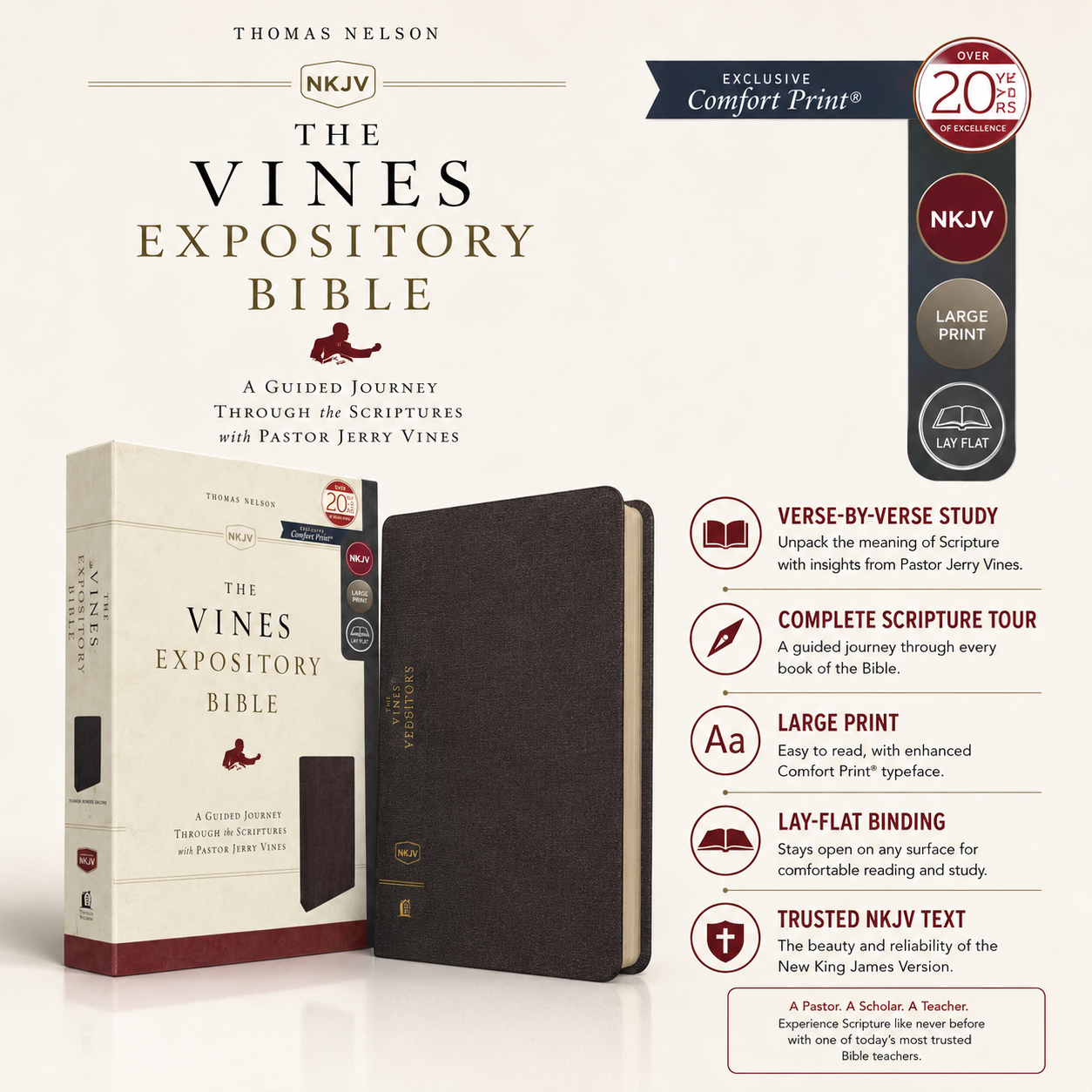NKJV Vines Expository Bible Cloth Over Board Comfort Print | English Bible, Holy Bible