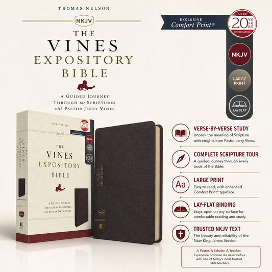 NKJV Vines Expository Bible Cloth Over Board Comfort Print | English Bible, Holy Bible