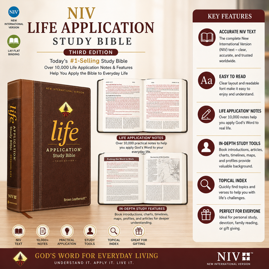 NIV Life Application Study Bible: Brown Leathersoft | Study Bible, Reference Bible | Holy Bible