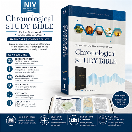 NIV, Chronological Study Bible, Hardcover, Comfort Print | Study Bible, Reference Bible | Holy Bible