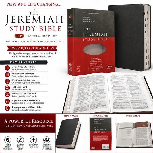 The Jeremiah Study Bible NKJV Jacketed Hardcover | Study Bible, Reference Bible | Holy Bible